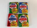 Lot of 4 Sealed Packs of Topps Baseball 1987-1990