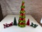Christmas Decor with Wood Noel and Joy Signs, Center Piece Christmas Tree Decor