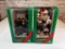 Vintage Liberty Bell Santa and Carolers in the boxes both Play Christmas Music