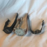 Lot of 3 Misc. Watches with Leather and Faux-Leather Bands