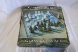 Vintage Glass Chess Set 14 x 14