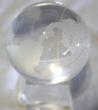Small Crystal World Globe and Stand Award