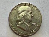 1953 US Franklin Silver Half Dollar 50 Cent Coin 90% Silver