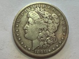 1881-O Morgan Silver One Dollar Coin 90% Silver