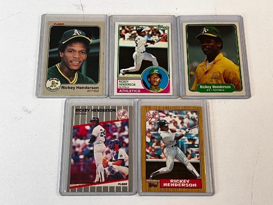 RICKEY HENDERSON Lot of 5 Baseball Cards