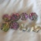 Lot of 4 Rose Button Attachments w/ Matching Earrings, and a Set of White Angel Button Attachments