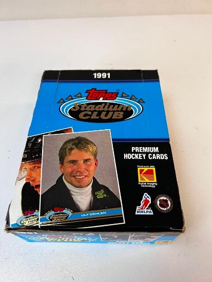 1991 Topps STADIUM CLUB Hockey Wax Box Premium cards 36 SEALED packs Gretzky Lemieux