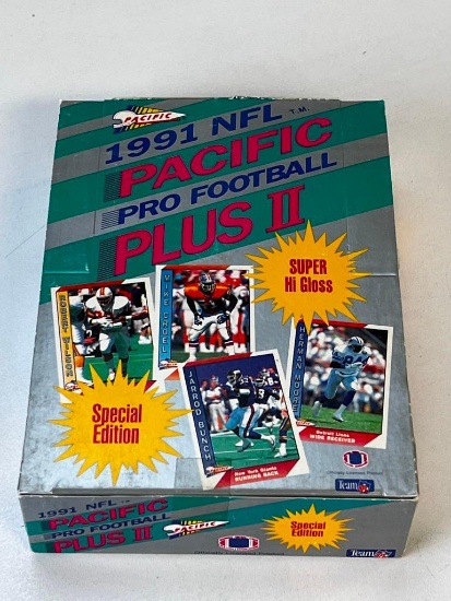 1991 Pacific Plus II Football Foil Pack Box 36 sealed Packs Super Hi Gloss