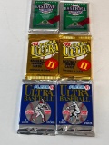 Lot of 6 Baseball Sealed Wax Packs- 1990 Upper Deck, 1992 Fleer Ultra and 1991 Fleer Ultra
