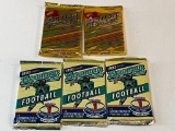 Lot of 5 Football Sealed Wax Packs- 1990 Action Packed and 1993 Bowman
