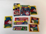 Lot of 10 Vintage Baseball Wax Packs Sealed Stickers, Coins and others