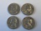 Lot of 4 1964 US Silver Quarters 25 Cent Coins 90% Silver