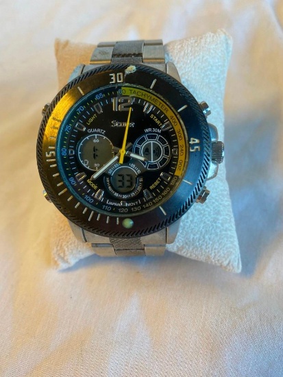 STAUER Tactical Watch with Stainless Steel Back and Case