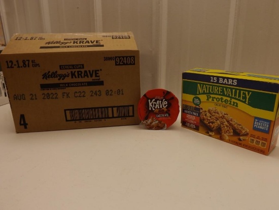 Time for Breakfast Kiddos , Case lot ,Kellogg's Krave and Nature Valley bars
