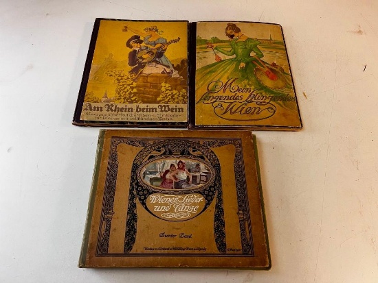 Lot of 3 Antique Music Song Books