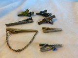 Lot of 7 Misc. Silver-Toned and Gold-Toned Tie-Clips