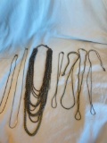 Lot of 7 Misc. Silver-Toned and Gold-Toned Costume Chain Necklaces