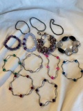 Lot of 13 Misc. Beaded Costume Bracelets