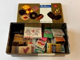 Lot of vintage Matchbooks with Vintage Metal Tin