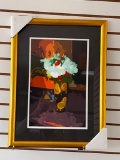 Framed Colorful Abstract Art Print FLOWERS By Local Artist Bob Moeller. Measures 24