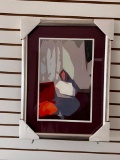 Framed Colorful Abstract Art Print By Local Artist Bob Moeller. Measures 24