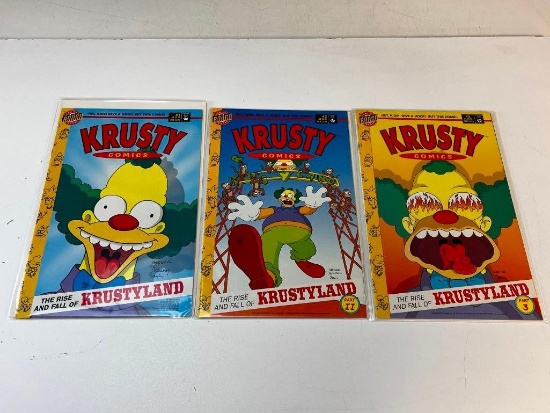 KRUSTY The Rise and Fall of Krustyland Bongo Comics Series 1-3 Set