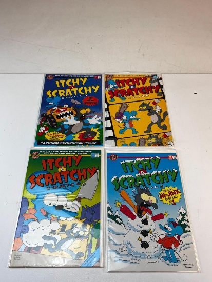 ITCHY & SCRATCHY Bongo Comics Complete Series Set 1-3 with Holiday Special