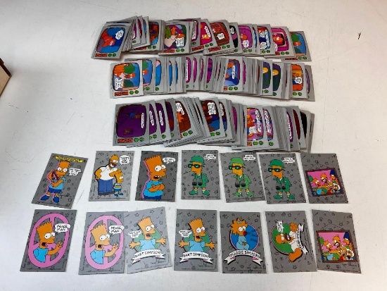 1990 Topps THE SIMPSONS Trading Cards Lot of approx 200 Cards and 14 Stickers