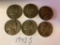 Lot of 6 War Nickel, 1943 S 35% Silver Content