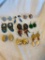 Lot of 9 Misc. Pairs of Pierced and Clip-On Costume Earrings