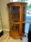 Large 3 Glass Shelves Oak Wood Curio Cabinet with light