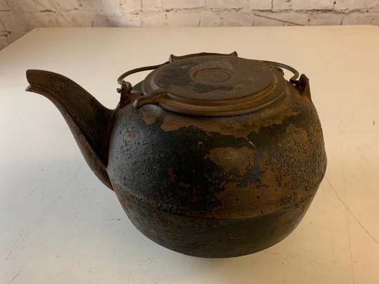 Antique Cast Iron Tea Kettle Dated March 1879