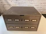 Vintage luxor 2 Drawer Metal Storage Cabinet