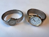 Lot of 2 Wrist Watches with Elastic Stainless Steel Bands; Acqua, Quartz