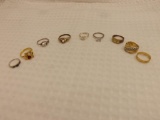 Lot of 9 Costume Jewelry Rings