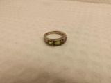 9.25 silver ring TW 4.1 grams missing one stone size 6 3/4
