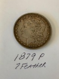 1879 P 7 Feathers Morgan Silver U.S. Dollar 90% silver
