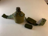 Vintage US Military Canteen, Belt and sealed First Aid Packet