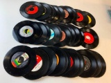 Lot of 63 45 RPM Vinyl Records- Monkees, Elton John, , Country, Rock, Easy Listening and more