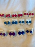 Lot of 14 Similar Pairs of Colorful Pierced Earrings