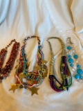 Lot of 4 Misc. Beaded Statement Costume Necklaces