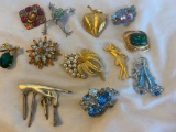 Lot of 12 Misc. Costume Brooches