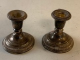 Lot of 2 Sterling Silver Weighted Candle Holders