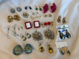 Lot of 19 Misc. Pairs of Pierced Costume Earrings