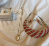 Lot of 3 Misc. Costume Necklace and Earring Sets