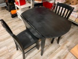 Black Wood Table with 2 Matching Chairs