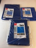 Lot of 3 Blue TARPS 7' 4