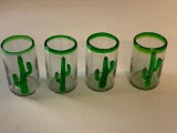 Lot of 4 Cactus Glasses