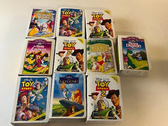 Lot of 10 McDonalds Walt Disney Masterpiece Collection Happy Meal VHS Toy Figures