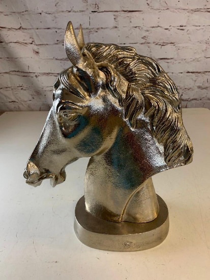 Large 17" Tall Horse head Display pewter
